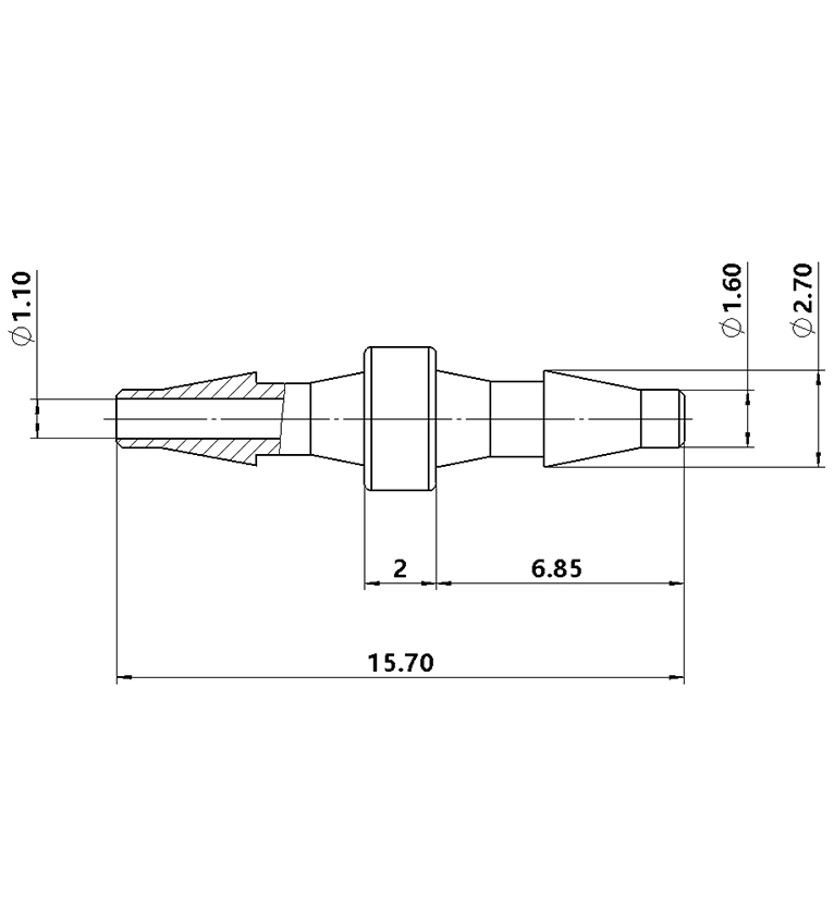 1.6mm(1/16英寸)直通接頭