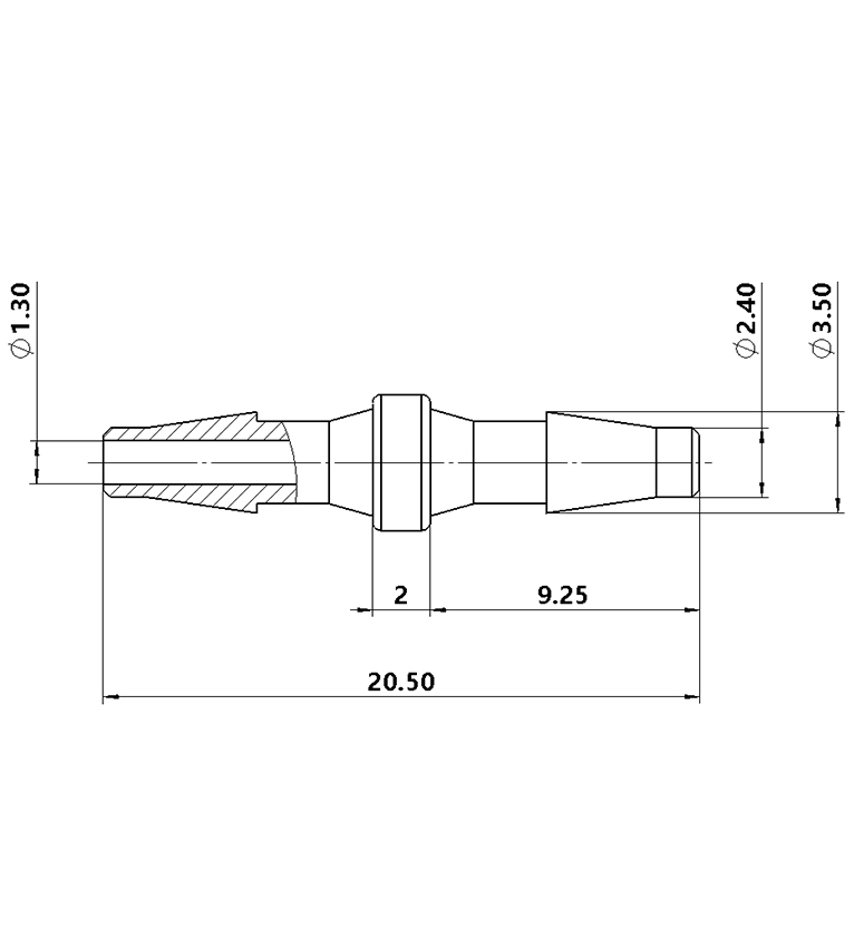 2.4mm(3/32英寸)直通接頭