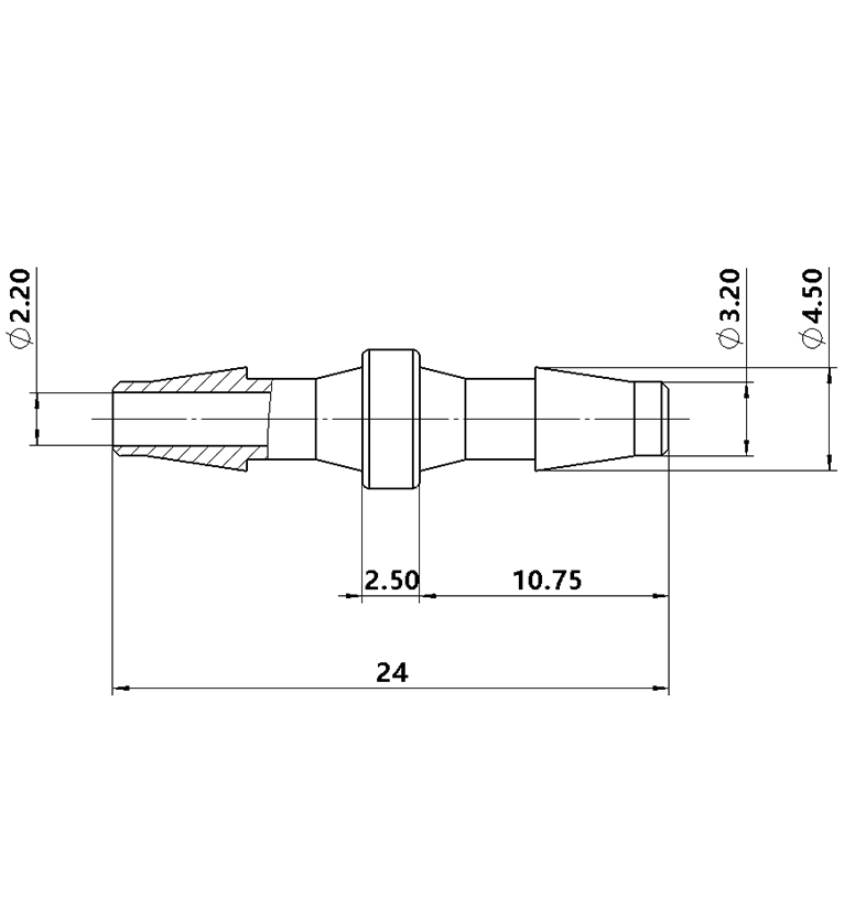 3.2mm(1/8英寸)直通接頭