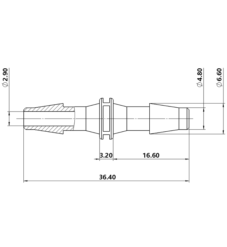 4.8mm(3/16英寸)直通接頭