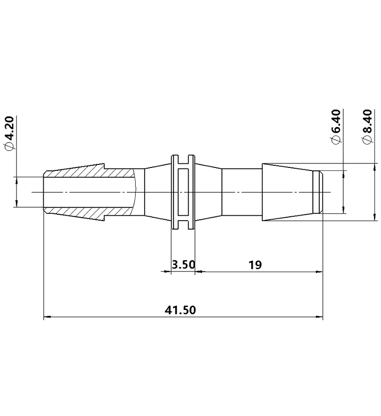 6.4mm(1/4英寸)直通接頭
