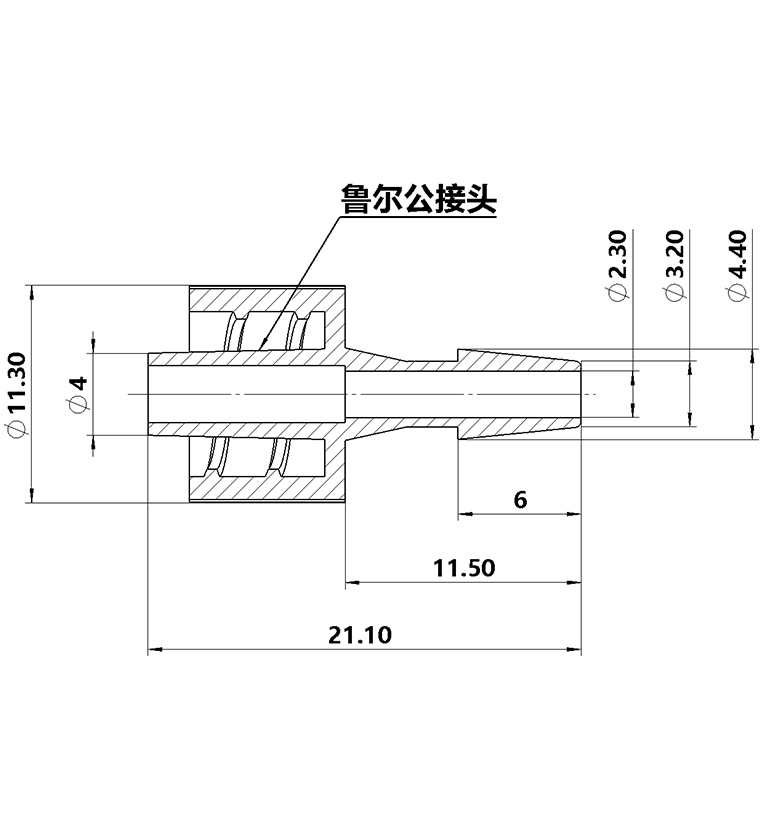3.2mm(1/8英寸)魯爾公接頭